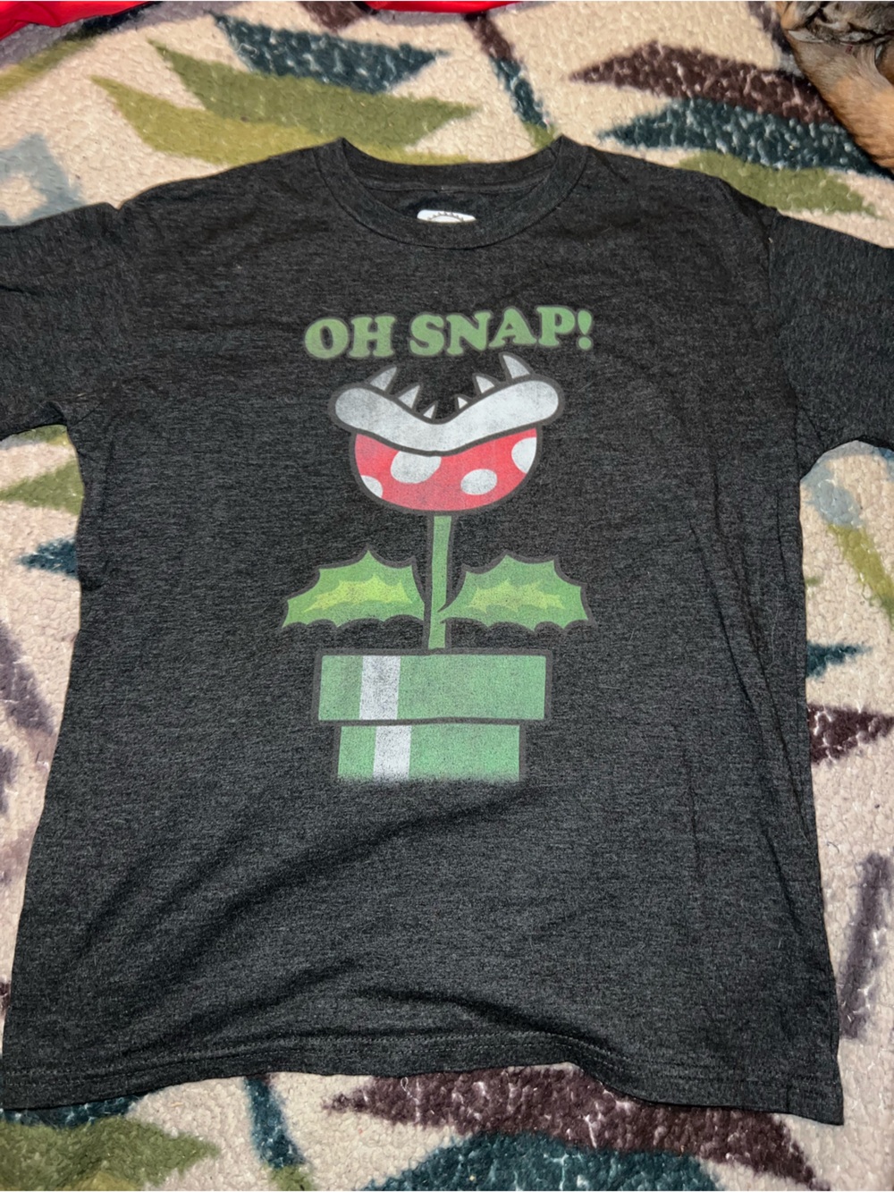 Nintendo “oh snap” Dark Gray boys tee